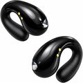 Open Ear Earbuds - Comfortable Clip-On Bone Conduction Earbuds, Over-The-Ear Open Headphones with Waterproof Build for Running, Gym Workouts, and Outdoor Sports, Obsidian Black