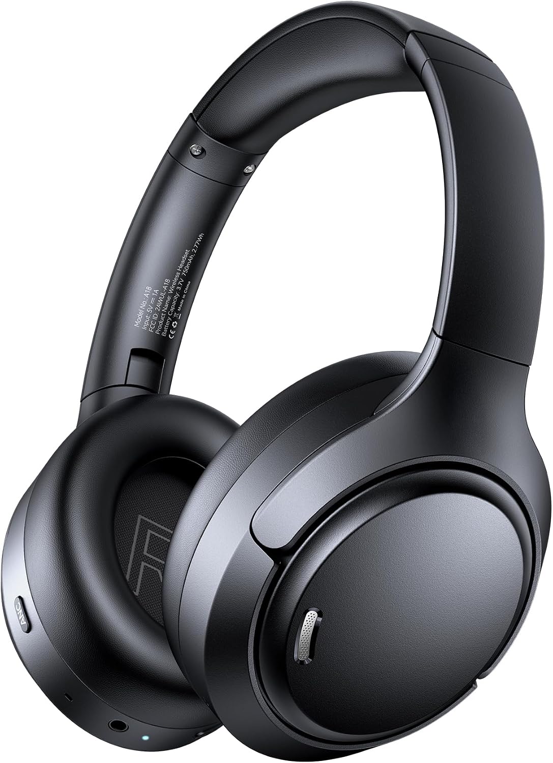 Hybrid Active Noise Cancelling Bluetooth 6.0 Headphones 120H Long Playtime, 6 ENC Mic, Over Ear Headphones Wireless, Hi-Res Audio, Memory Foam Earcup, Transparency Mode ANC Headphone for Travel Office