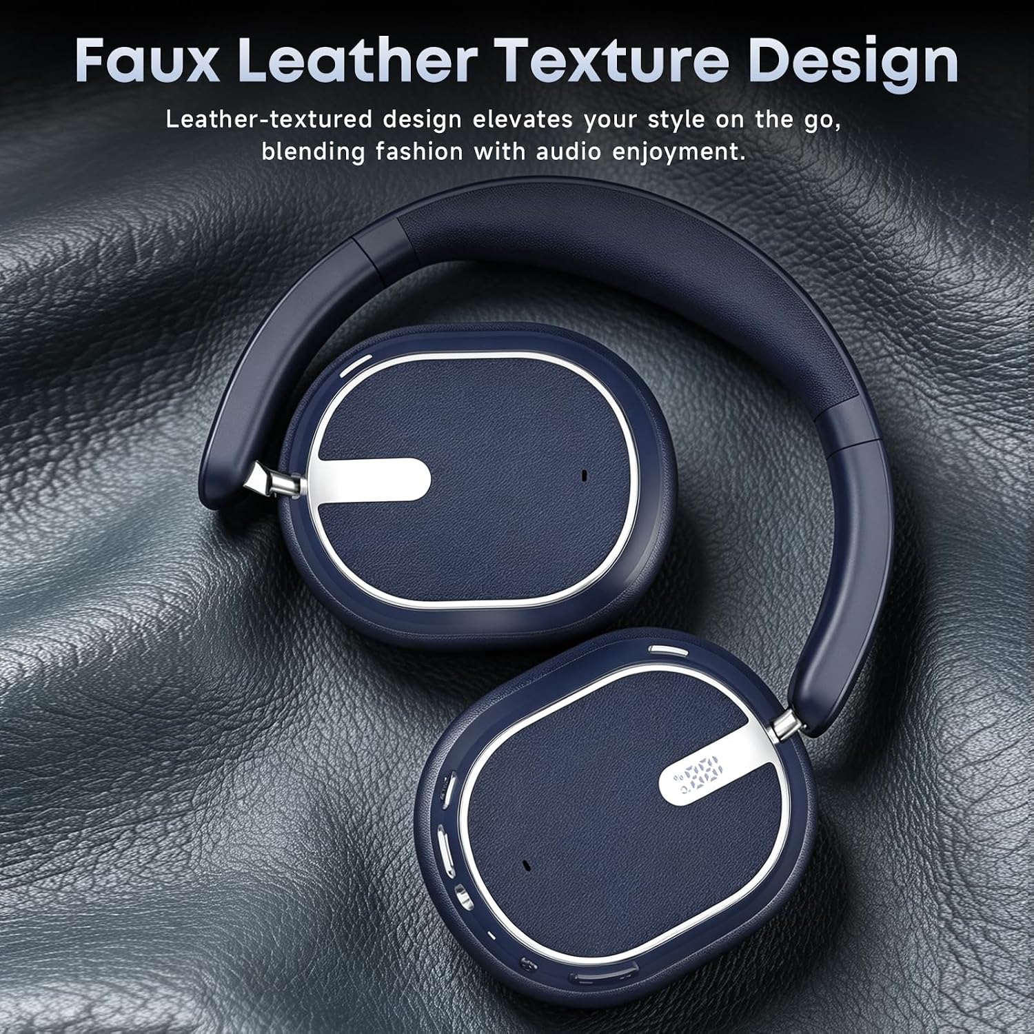 Hybrid Active Noise Cancelling Bluetooth Headphones Wireless Headphones | Over Ear, 120H Playtime, Hi-Res Audio, Deep Bass, Memory Foam Ear Cups for Home Office Travel Black，blue